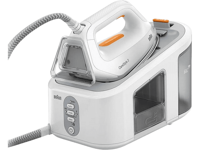 Centro de planchado - Braun Braun CareStyle 3 IS 3132, 2400 W, 2 l, 120 g / min, Suela FreeGlide 3D, Blanco