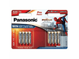 Pilas AAA - Panasonic Spider-Man, Alcalina, 10+6 unidades