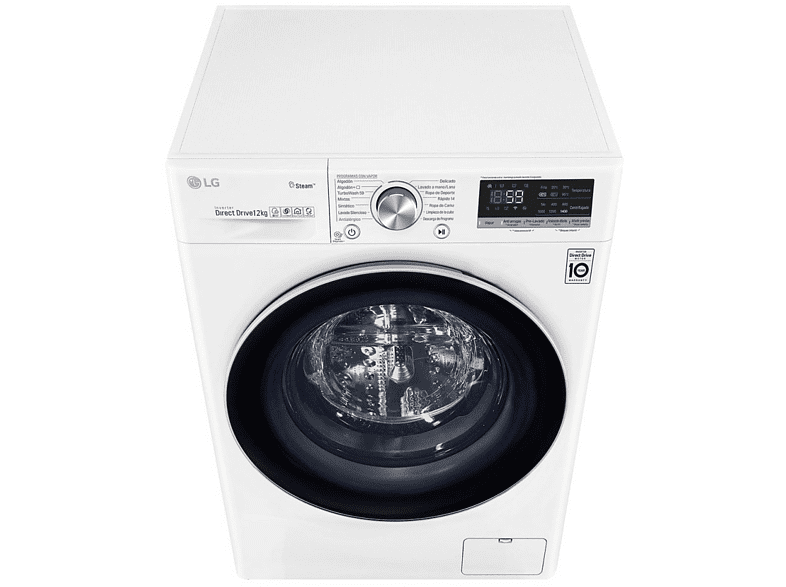 Lavadora carga frontal - LG F4WV5012S0W, 12 kg, 1400 rpm, TurboWash, Serie 500, Blanco