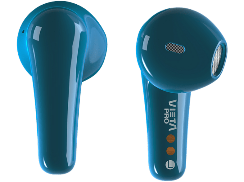 Auriculares inalámbricos - Vieta Pro VHP-TW24LB, Bluetooth, 20h, Asistente voz, IPX4, Azul + Estuche de carga