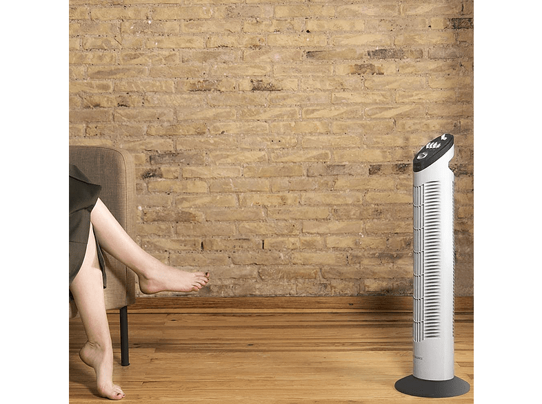 Ventilador de torre - Cecotec EnergySilence 790 Skyline, 50W, 3 velocidades, Temporizador, Oscilante, Gris