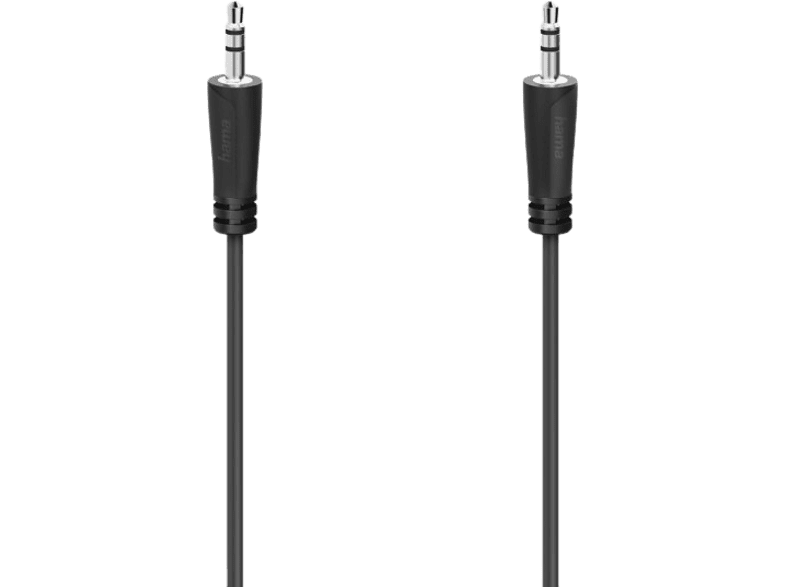 Cable audio - Hama 00205115, 3 m, Jack de 3.5 mm, Negro