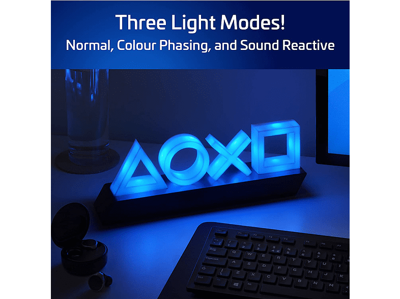 Figura - Avance. Paladone PlayStation Icons Light, Lámpara, 3 modos de luz, 3x Pilas AAA, 30.50 cm, Multicolor