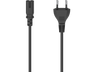 Cable alimentación europeo - Hama 00223273, enchufe de 2 clavijas, conector CA C7, 1,5 m, Protección contra dobleces, Negro