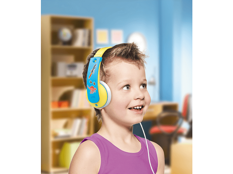 Auriculares inalámbricos - JVC HA-KD7-YN-E,  De diadema, Con cable, Para niños, Limitador volumen, Amarillo
