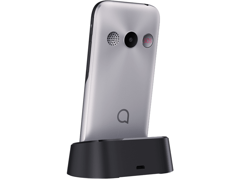 Móvil - Alcatel 2020, Para mayores, Plata metálico, 16 MB ROM, 4MB RAM, 2.4 QVGA, MTK6261A, 970 mAh, Nucleus