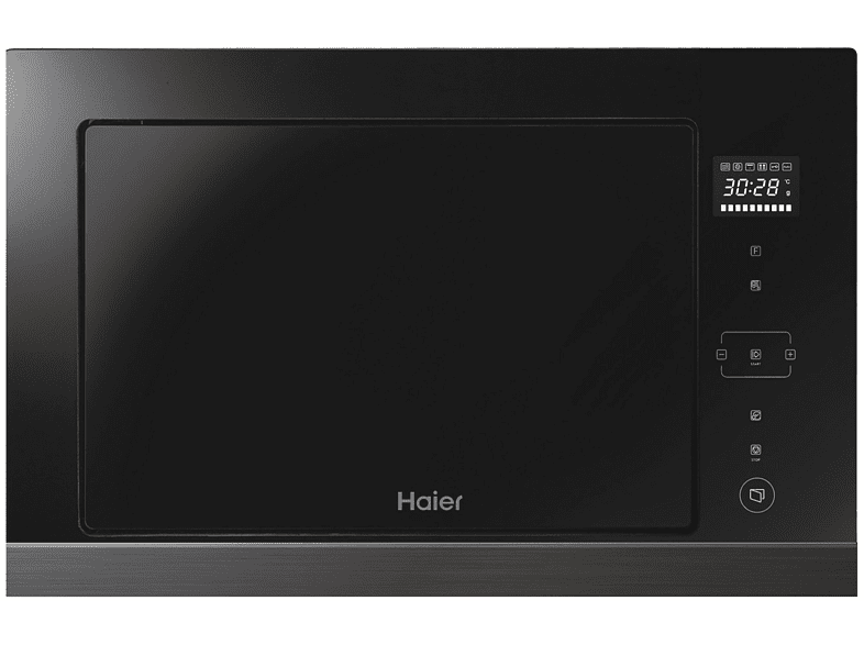 Horno microondas integrable - Haier Series 4 HOR38G5FT, Grill, 900W, 5 niveles, Descongelación, 28l, Negro