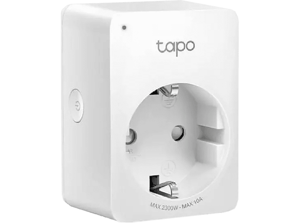 Enchufe inteligente - TP Link TAPO P100, WiFi, Bluetooth, Control remoto, Fácil instalación, Blanco