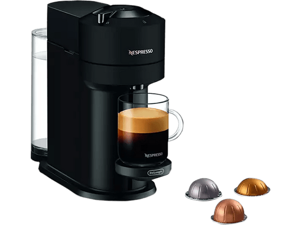 Cafetera de cápsulas - De'Longhi Vertuo Next ENV120.BM, 1500 W, 1.1 l, Con cápsulas monodosis, Negro