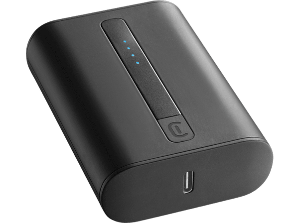 Powerbank - Cellular Line Thunder, Universal, 10000 mAh, 2 entradas USB-C, Negro