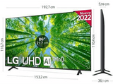 TV LED 86 - LG 86UQ80006LB, UHD 4K, α7 Gen5 AI 4K, Smart TV, DVB-T2 (H.265), Gris