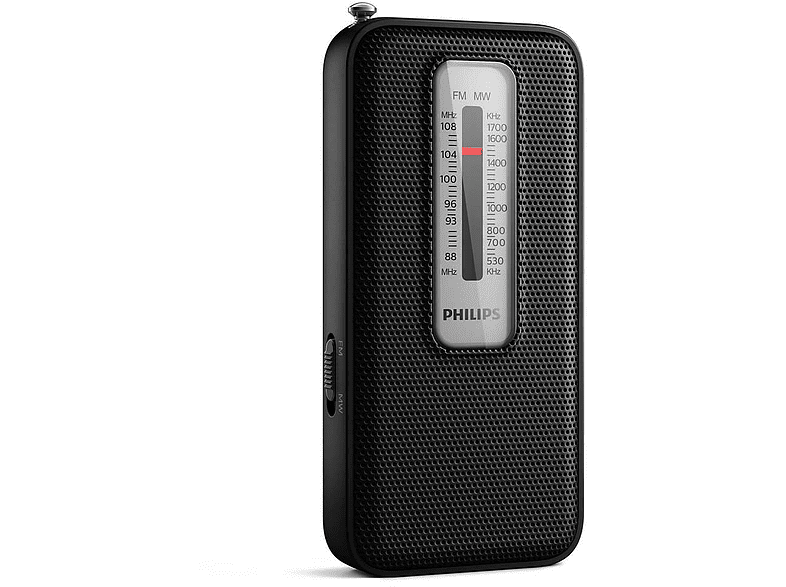 Radio portátil - Philips TAR1506/00, FM/OM, Sintonización analógica, Negro