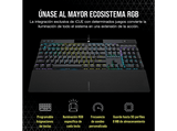 Teclado gaming - Corsair K70, USB, Retroiluminación RGB, Negro