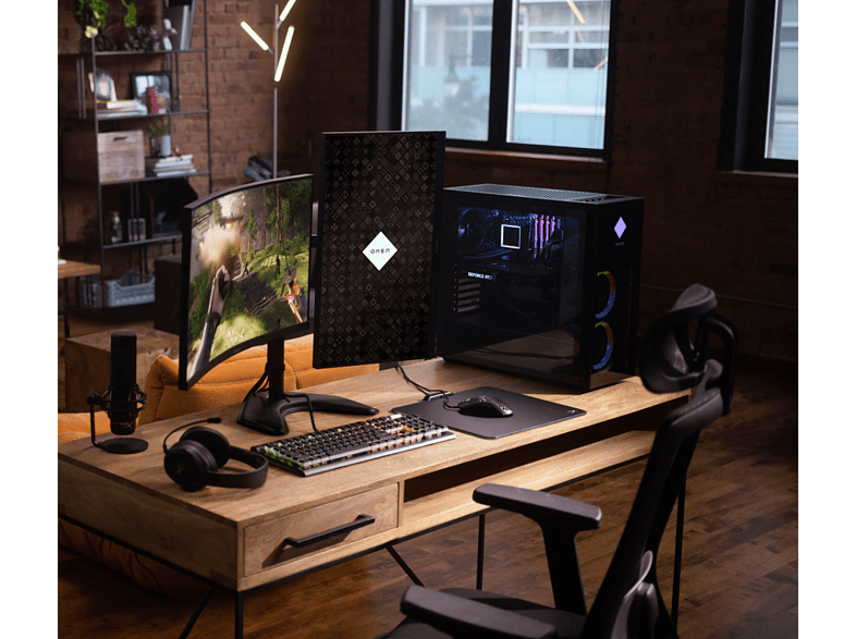 PC gaming - HP OMEN 40L Desktop GT21-0016ns, AMD Ryzen™ 5 5600G, 16GB RAM, 512GB SSD, GeForce RTX™ 3060, W11 H, Negro