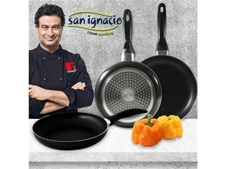 Set de sartenes - San Ignacio Navy Black, Aluminio, Antiadherente, 3 Unidades, 16, 20 y 24 cm
