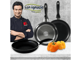 Set de sartenes - San Ignacio Navy Black, Aluminio, Antiadherente, 3 Unidades, 16, 20 y 24 cm