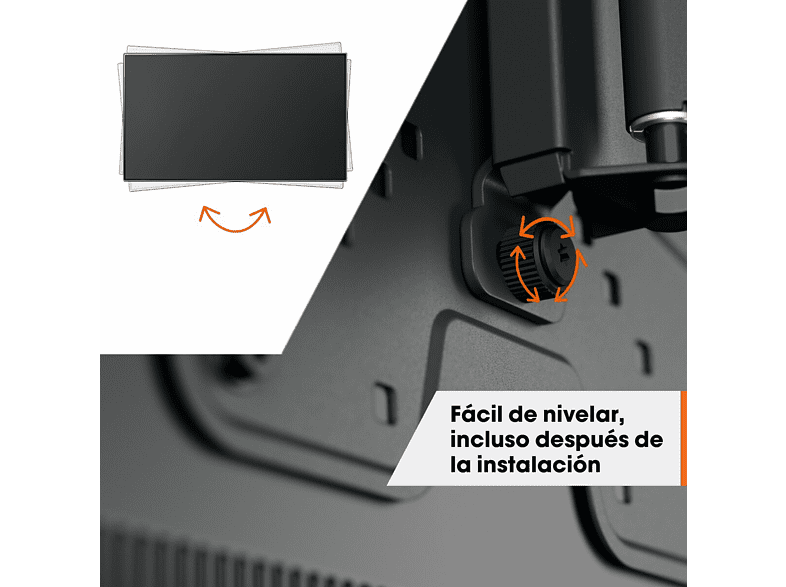 Soporte TV - Vogels TVM 1229, 19 - 43, Giratorio 120º, Un brazo, VESA 75 mm x 75 mm - 200 mm x 200 mm, Negro