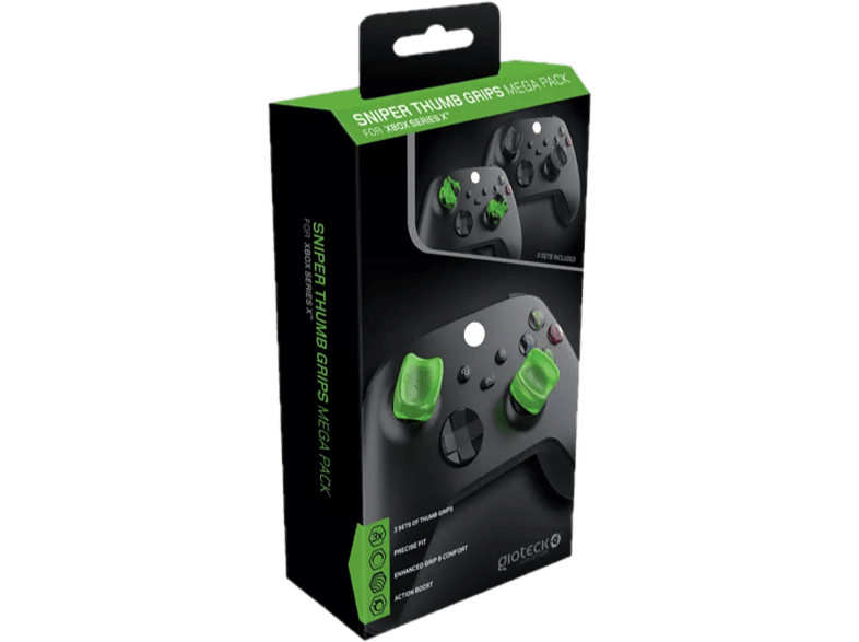 Grips - Gioteck Sniper Thumb Grip Mega Pack, Para Xbox One Series X, Antideslizantes, Silicona, Verde