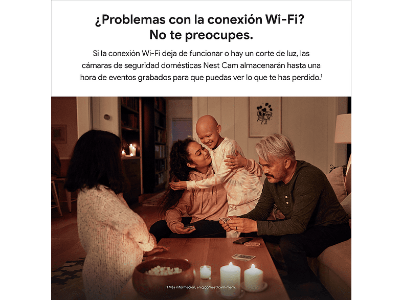 Cámara Wi-Fi de Vigilancia Inalámbrica Google Nest Cam de exterior o interior