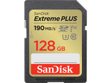 Tarjeta SDXC - SanDisk Extreme PLUS, 128 GB, Vídeo 4k UHD, Hasta 190 MB/s lectura, U3, V30, C10, Multicolor
