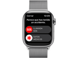 Apple Watch S8 (2022), GPS+CELL, 41 mm,  Caja de acero inoxidable, Vidrio delantero Ion-X, Correa Milanese loop plata