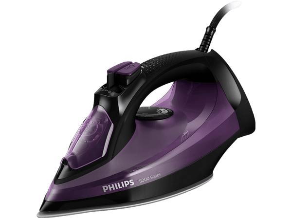 Plancha de vapor - Philips DST5030/80, Golpe de vapor hasta 180 g/min, Vapor vertical, Antigoteo, Calc-Clean, Morado