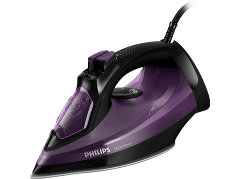 Plancha de vapor - Philips DST5030/80, Golpe de vapor hasta 180 g/min, Vapor vertical, Antigoteo, Calc-Clean, Morado