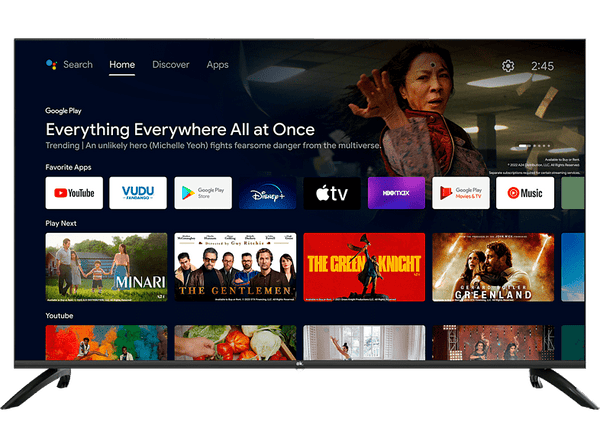 TV DLED 50" - OK OTV 50AU-5023C, UHD 4K, Android TV, Netflix, Prime Video, YouTube, Google Play, Negro