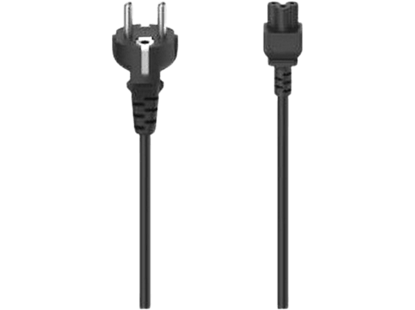 Cable alimentación europeo - Hama 3-pin Trébol, Material flexible, 2.5 m, Negro