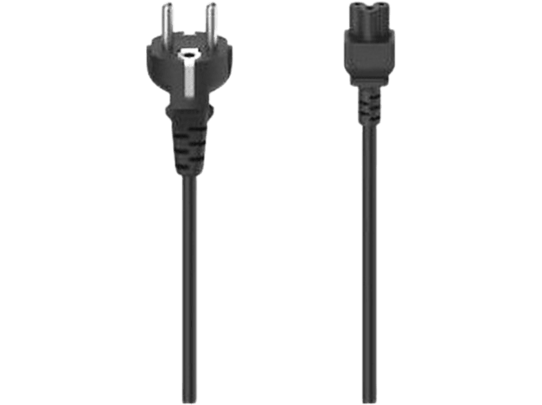 Cable alimentación europeo - Hama 3-pin Trébol, Material flexible, 2.5 m, Negro