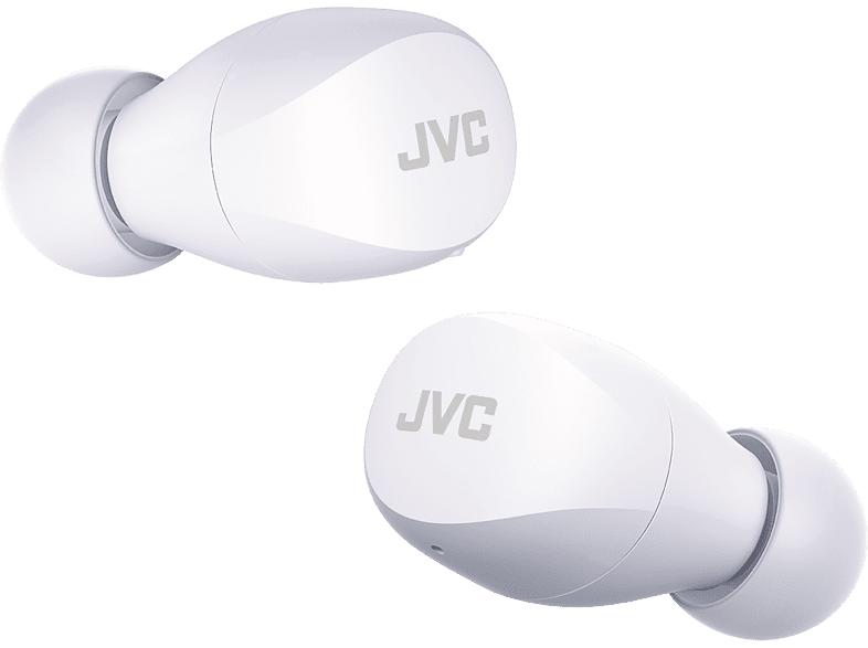 Auriculares True Wireless - JVC Gumy Mini HA-A6T, Control táctil, Autonomía 23 horas, Compatible con asistente de voz, IPX4, Blanco + Estuche de carga