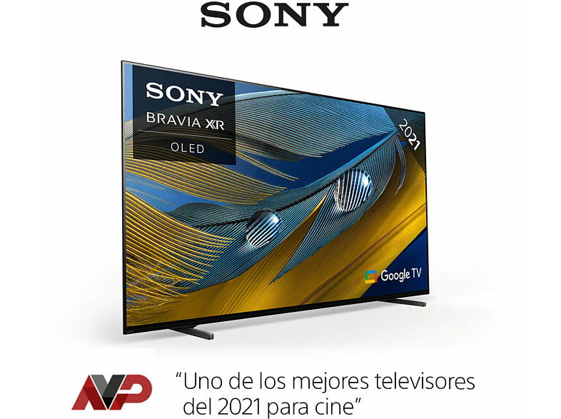 TV OLED 55 - Sony 55A80J, Bravia XR OLED, 4K HDR 120 Hz, Google TV (Smart TV), Dolby Atmos-Vision, IA, Negro