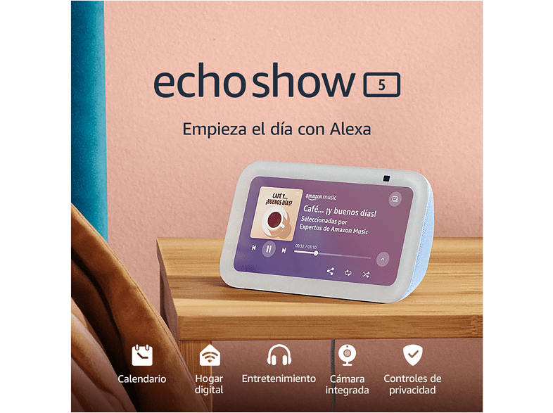 Pantalla inteligente con Alexa - Amazon Echo Show 5 (3.ª generación), Pantalla táctil de 5.5“, Gris azulado