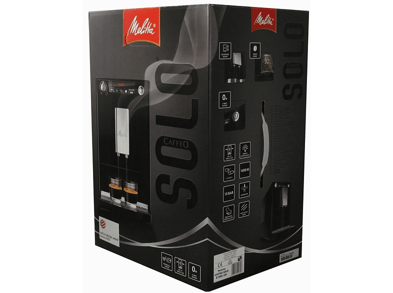 Cafetera superautomática - Melitta Caffeo Solo, 15 bar, 1400 W, 2 tazas, Negro + Tablas Perfect Clean