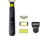 Barbero - Philips QP6541/15 ONEBLADE, Recortador barba y cuerpo, 14 longitudes, Uso en seco y mojado, Autonomía 90 min, Negro