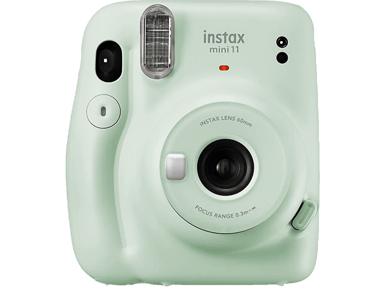 Cámara instantánea - Fujifilm Instax Mini, Flash integrado, Fotos tamaño tarjeta, Verde pastel