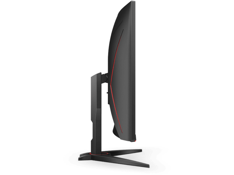 Monitor gaming - AOC C32G2AE, Curvo, 31.5, Full HD, 1 ms, 165 Hz, Freesync Premium, Negro y Rojo