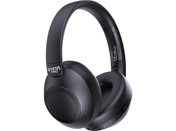 Auriculares inalámbricos - Vieta Pro Way 3, Dual Pairing, Gaming Mode, Doble plegado, 50 hs, Negro