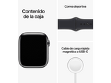 Apple Watch S8 (2022), GPS+CELL, 45 mm,  Caja de acero inoxidable, Vidrio delantero Ion-X, Correa deportiva graphito