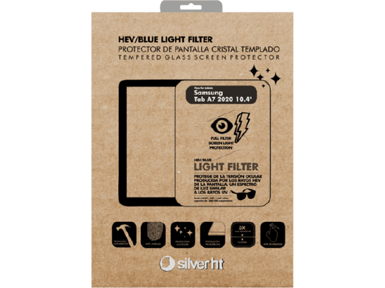 Protector pantalla - Silver HT Samsung Galaxy Tab A7 10.4'', Vidrio templado, Transparente