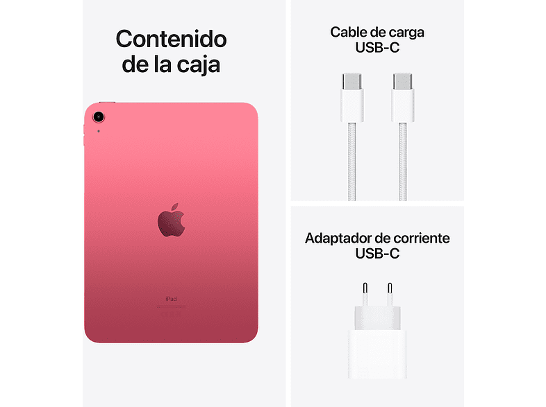 Apple iPad (2022 10ª gen), 64 GB, Rosa, WiFi, 10.9, Retina, Chip A14 Bionic, iPadOS 16