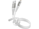 Cable USB - CellularLine Belt, Para iPhone, USB - C to USB - A, 1'2 m, Blanco