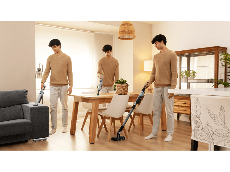 Aspirador escoba - Cecotec Conga Rockstar Agile Twice, 210 W, 20 kPa, 40 min, Ultraligero, 2 modos, Negro