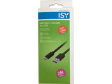 Cable USB - ISY IUC-3200, USB-C a USB-A, 2 m, Negro