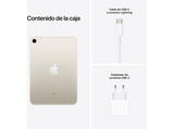 Apple iPad mini (6ª gen.), 256 GB, Blanco estrella, Wi-Fi + Cellular, 8.3 , Retina, Chip A15 Bionic, iPadOS