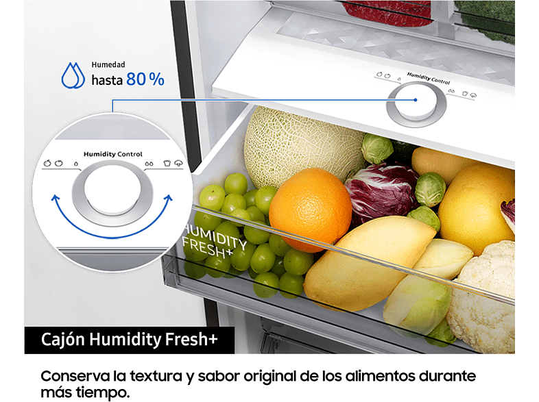 Frigorífico combi -  Samsung BESPOKE SMART AI RB38C7B6BS9/EF, Twin Cooling Plus, 200 cm, 387l, No Frost, Metal Cooling, WiFi, Inox