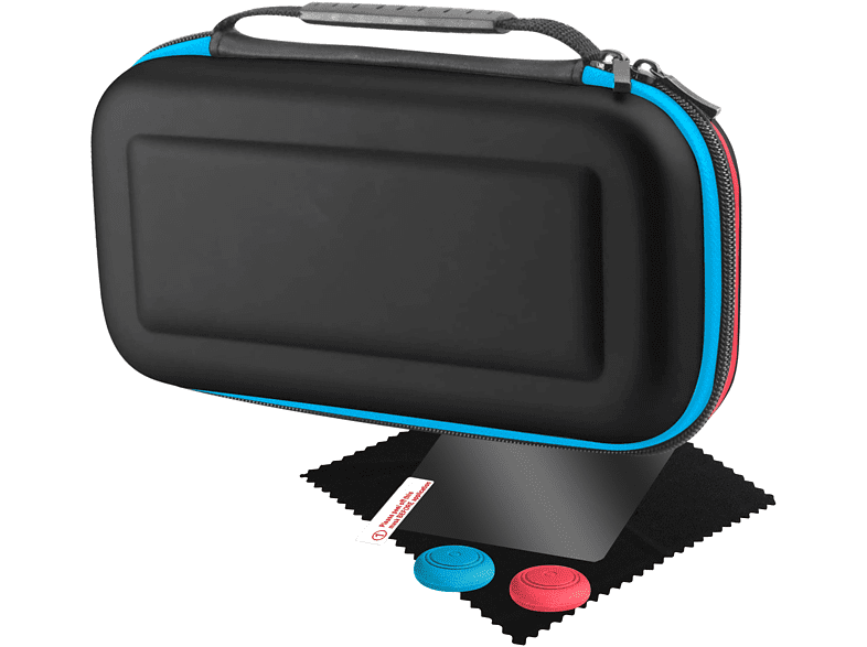 Funda - Ardistel Smart Pack, Para Nintendo Switch, Protector de pantalla, Cristal templado 9H, Grips, Negro