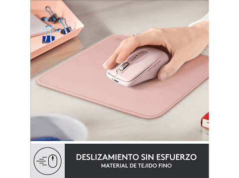 Alfombrilla ratón - Logitech  Mouse Pad Studio Series, Nylon/ PoliésterCaucho, Rosa