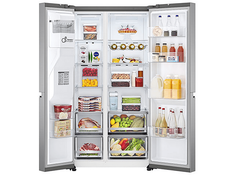 Frigorífico americano - LG GSLV71PZLE, No Frost, 635 l, 179 cm, Inox antihuellas