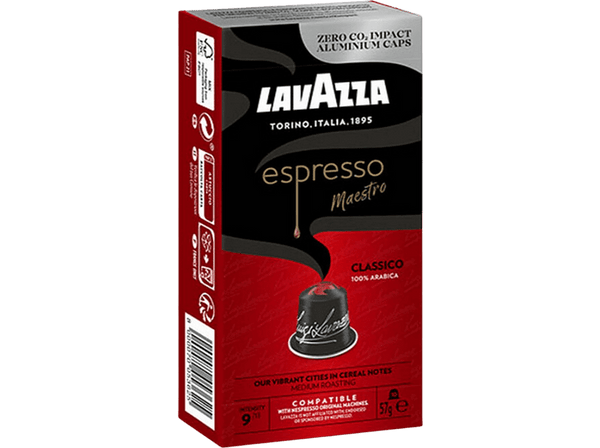 Cápsulas monodosis - Lavazza Espresso Maestro Classico, 10 Cápsulas,  Compatibles con el sistema Nespresso, Rojo